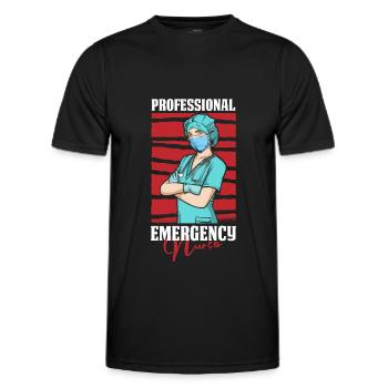 Nurse Professional - Men's Functional T-Shirt - black - Front - AI Model Male 178 dark (178cm)