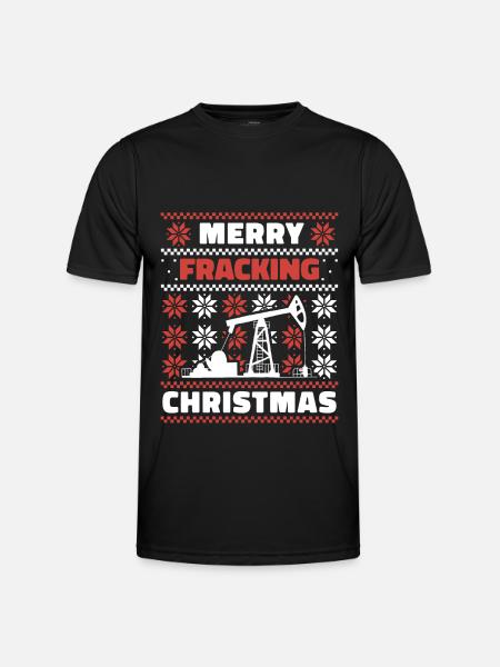 Ölfeld Bohrinsel Weihnachten Fracking - Männer Funktions-T-Shirt - Schwarz