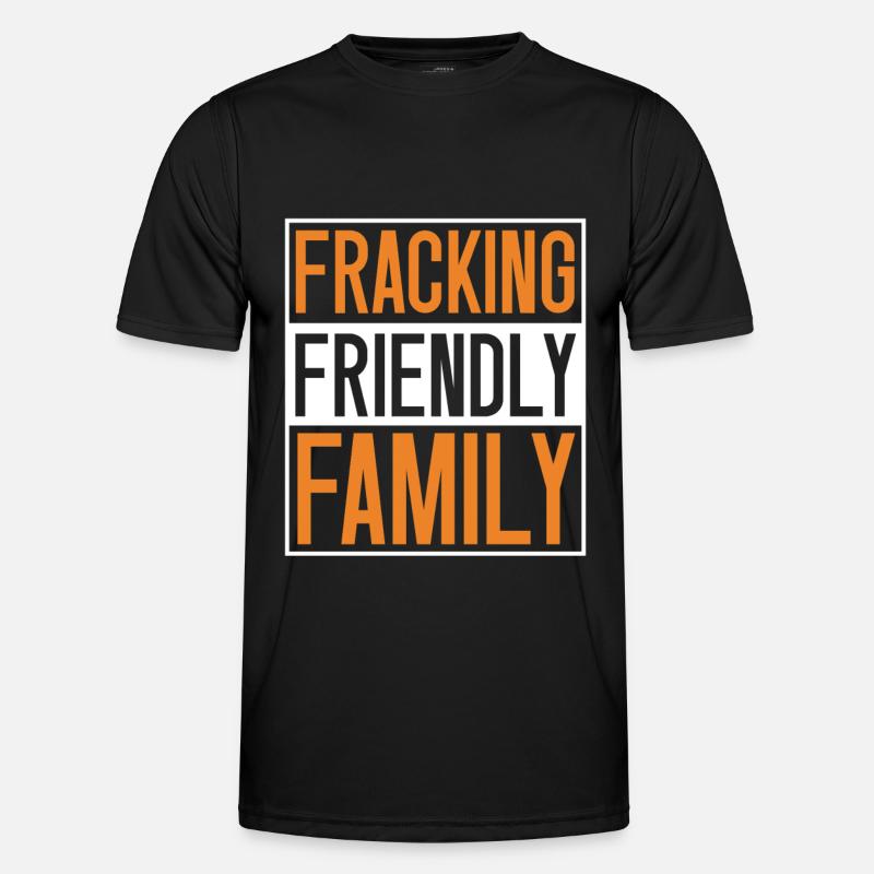 Ölfeld Bohrinsel Familie Fracking Männer Funktions-T-Shirt