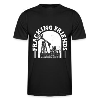 Ölfeld Bohrinsel Anlage Fracking - Männer Funktions-T-Shirt - Schwarz - Vorne - AI Model Male 178 dark (178cm)