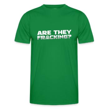Oilfield Oil Rig Fracking - Men's Functional T-Shirt - kelly green - Front - AI Model Male 178 dark (178cm)