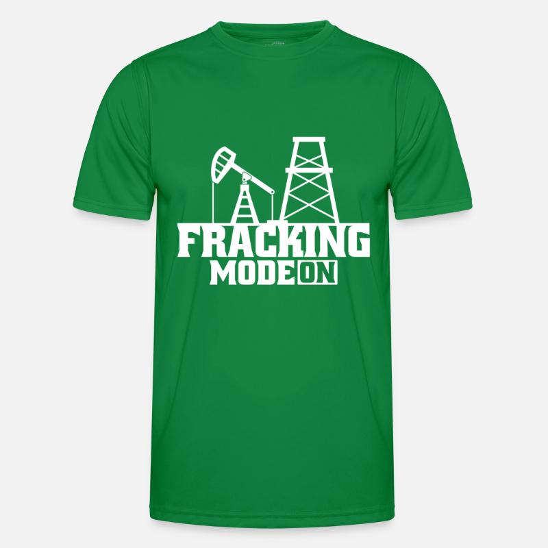 Ölfeld Bohrinsel Fracking Männer Funktions-T-Shirt