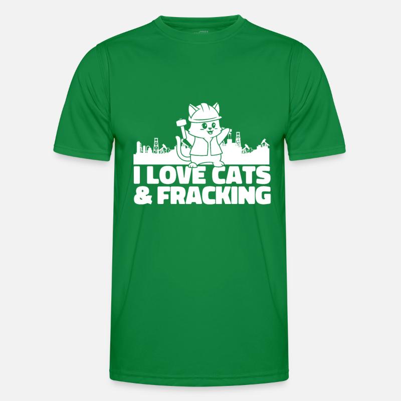 Ölfeld Bohrinsel Fracking Männer Funktions-T-Shirt