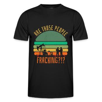 Ölfeld Bohrinsel Fracking - Männer Funktions-T-Shirt - Schwarz - Vorne - AI Model Male 178 dark (178cm)