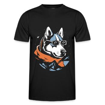 Wolf Sunglasses Scarf - Men's Functional T-Shirt - black - Front - AI Model Male 178 dark (178cm)