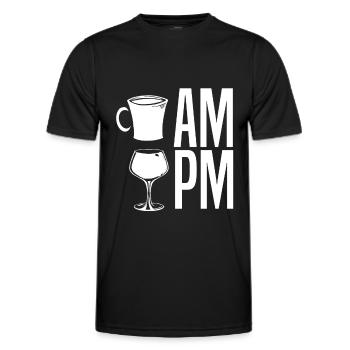 Coffee Cafe Coffee Wine Am Pm - Men's Functional T-Shirt - black - Front - AI Model Male 178 dark (178cm)