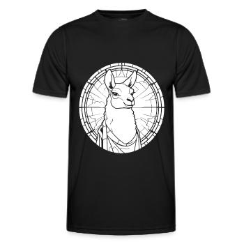 Christian Christianity Lama - Men's Functional T-Shirt - black - Front - AI Model Male 178 dark (178cm)