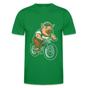Schwein Schweinebauer Radfahren - Männer Funktions-T-Shirt - Kelly Green - Vorne - AI Model Male 178 dark (178cm)