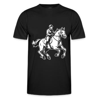 Horse Equestrian Sports - Men's Functional T-Shirt - black - Front - AI Model Male 178 dark (178cm)