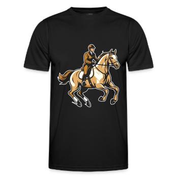 Horse Equestrian Sports - Men's Functional T-Shirt - black - Front - AI Model Male 178 dark (178cm)