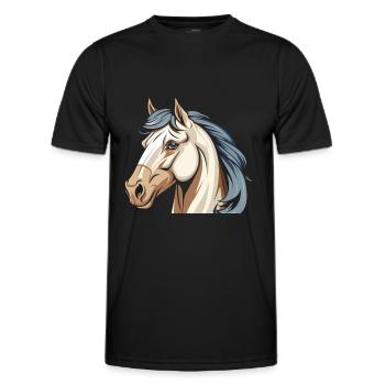 Tête équestre de cheval - T-shirt sport Homme - noir - Devant - AI Model Male 178 dark (178cm)