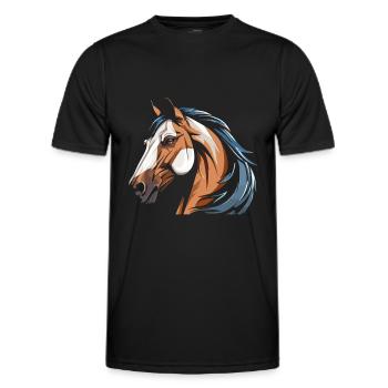 Tête équestre de cheval - T-shirt sport Homme - noir - Devant - AI Model Male 178 dark (178cm)