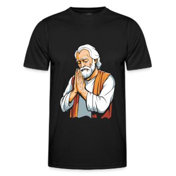Christian Christianity Praying - Men's Functional T-Shirt - black - Front - AI Model Male 178 dark (178cm)