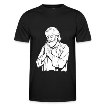 Christ Christentum Beten - Männer Funktions-T-Shirt - Schwarz - Vorne - AI Model Male 178 dark (178cm)