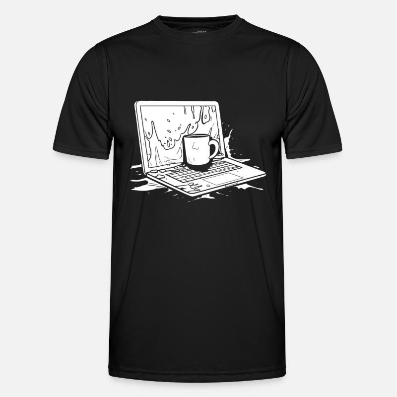 Entwickler Coder Programmierer Kaffee - Männer Funktions-T-Shirt - Schwarz