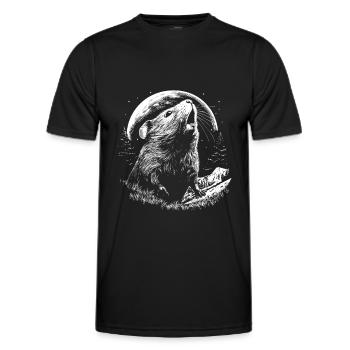 Cochon d’Inde Cochon d’Inde - T-shirt sport Homme - noir - Devant - AI Model Male 178 dark (178cm)