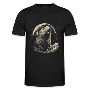 Guinea Pig Guinea Pig Moon - Men's Functional T-Shirt - black - Front - AI Model Male 178 dark (178cm)