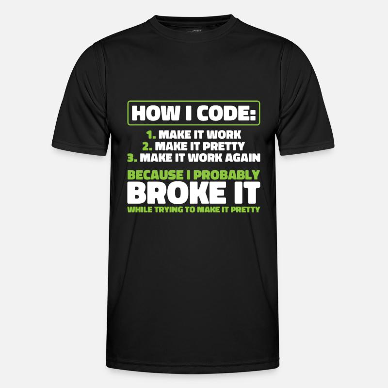 Developer, Coder, Programmer - Men's Functional T-Shirt - black