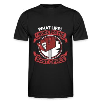 Postbote Briefträger Lustig - Männer Funktions-T-Shirt - Schwarz - Vorne - AI Model Male 178 dark (178cm)