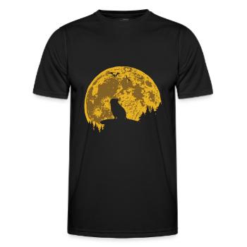 Cochon d'Inde Cochon d'Inde Lune - T-shirt sport Homme - noir - Devant - AI Model Male 178 dark (178cm)