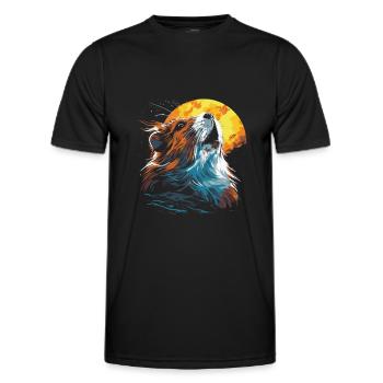 Guinea Pig Guinea Pig Sun - Men's Functional T-Shirt - black - Front - AI Model Male 178 dark (178cm)
