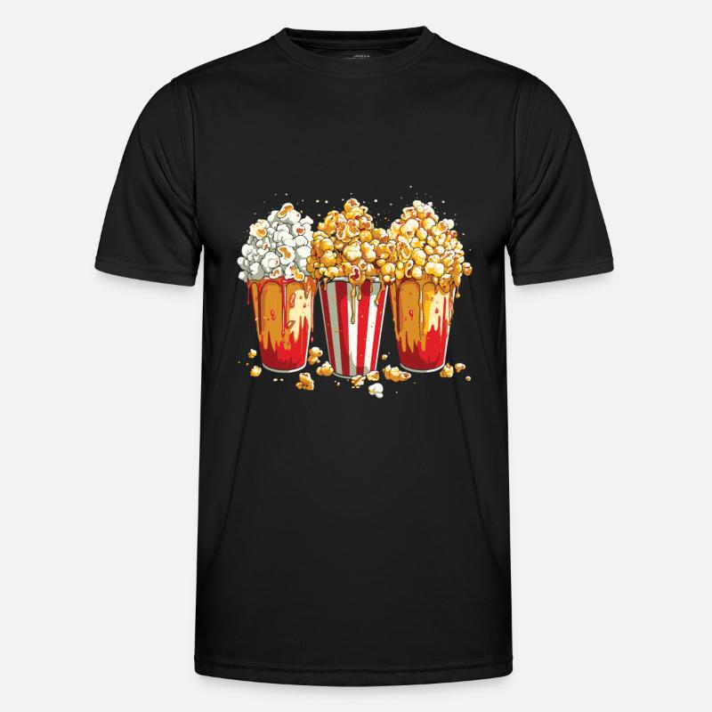 Popcorn - Männer Funktions-T-Shirt - Schwarz