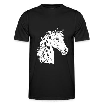 Horse Equestrian Sports - Men's Functional T-Shirt - black - Front - AI Model Male 178 dark (178cm)