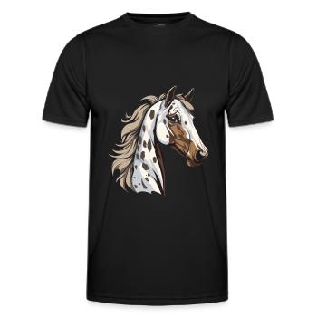 Horse Equestrian Sports - Men's Functional T-Shirt - black - Front - AI Model Male 178 dark (178cm)