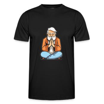Christian Christianity Grandpa - Men's Functional T-Shirt - black - Front - AI Model Male 178 dark (178cm)