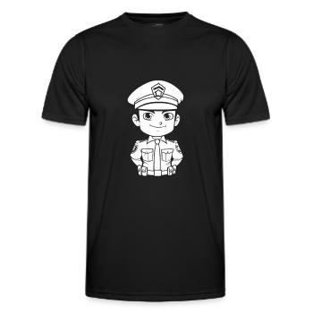 Policeman Police - Men's Functional T-Shirt - black - Front - AI Model Male 178 dark (178cm)