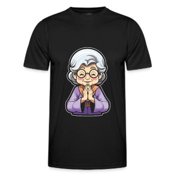 Christian Christianity Granny - Men's Functional T-Shirt - black - Front - AI Model Male 178 dark (178cm)