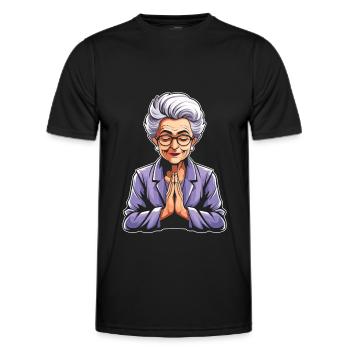 Christian Christianity Granny - Men's Functional T-Shirt - black - Front - AI Model Male 178 dark (178cm)