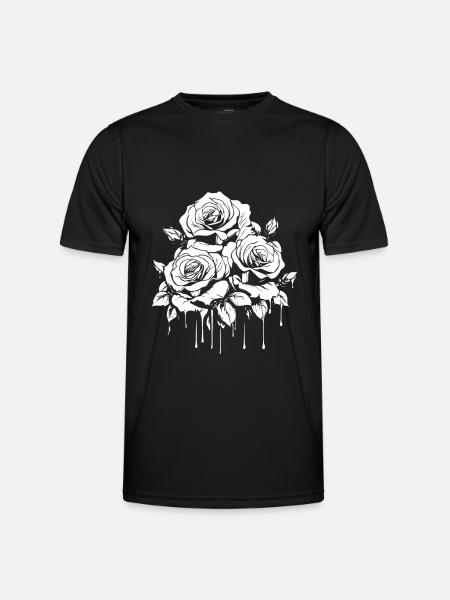 Red Rose Goth Cool - Men's Functional T-Shirt - black