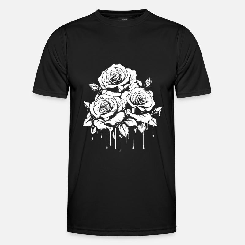 Red Rose Goth Cool - Men's Functional T-Shirt - black