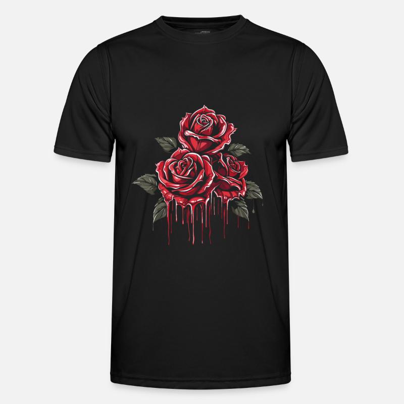 Rose Rouge Goth Cool T-shirt sport Homme