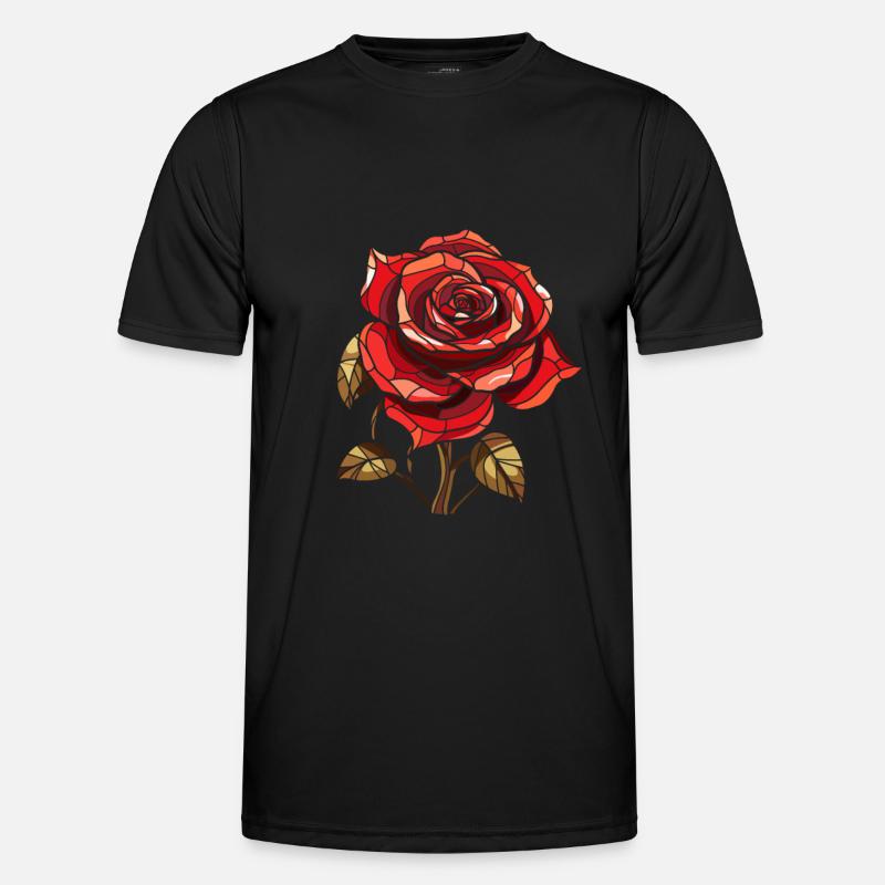 Red Rose Goth Cool - Men's Functional T-Shirt - black
