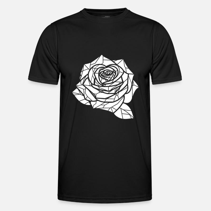 Rote Rose Goth - Männer Funktions-T-Shirt - Schwarz