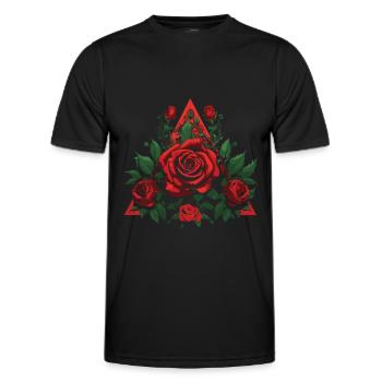Rose rouge Goth - T-shirt sport Homme - noir - Devant - AI Model Male 178 dark (178cm)