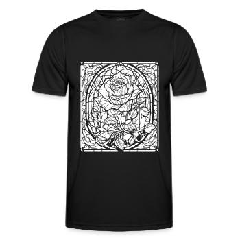 Rose rouge Goth - T-shirt sport Homme - noir - Devant - AI Model Male 178 dark (178cm)