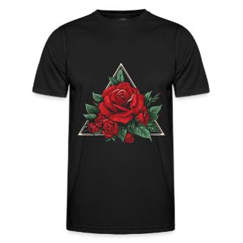 Rose rouge gothique - T-shirt sport Homme - noir - Devant - AI Model Male 178 dark (178cm)