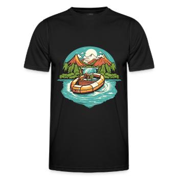 Rafting - Men's Functional T-Shirt - black - Front - AI Model Male 178 dark (178cm)