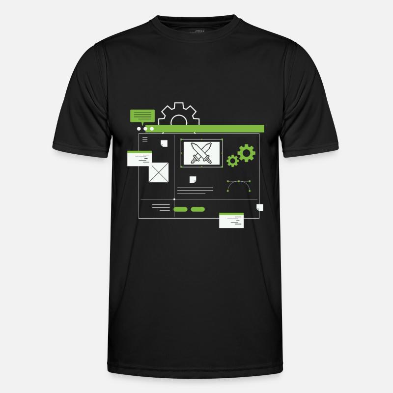 Entwickler Coder Programmierer - Männer Funktions-T-Shirt - Schwarz
