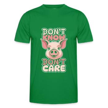 Pig Pig Farmer Funny Dont Know Don't Care - Men's Functional T-Shirt - kelly green - Front - AI Model Male 178 dark (178cm)