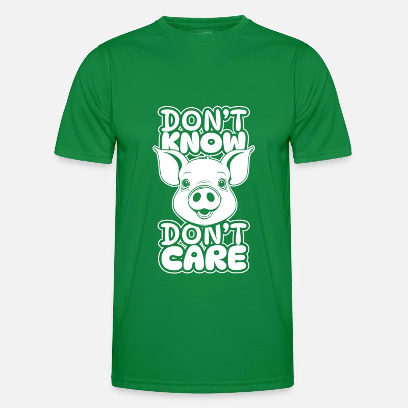 Schwein Schweinebauer Witzig Dont Know Dont Care Männer Funktions-T-Shirt
