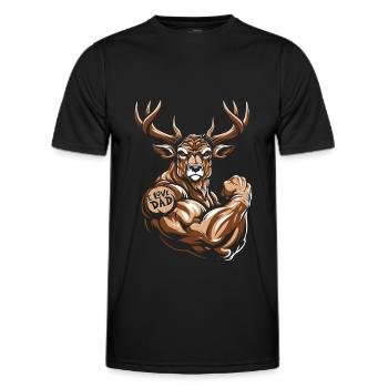Deer Biceps Tattoo I Love Dad - Men's Functional T-Shirt - black - Front - AI Model Male 178 dark (178cm)