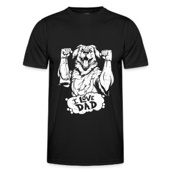 Australian Shepherd I Love Dad - Männer Funktions-T-Shirt - Schwarz - Vorne - AI Model Male 178 dark (178cm)