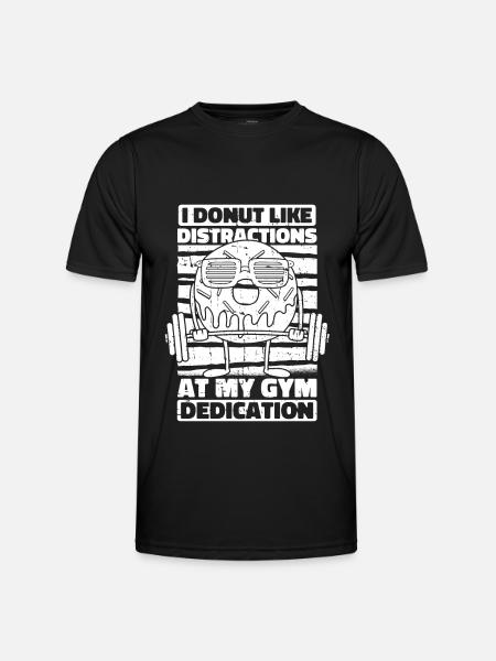 Donut Fitness Funny Donut Gym - Funksjons-T-skjorte for menn - svart