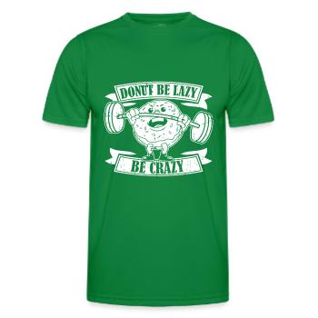 Donut Fitness Funny Donut Gym - Men's Functional T-Shirt - kelly green - Front - AI Model Male 178 dark (178cm)