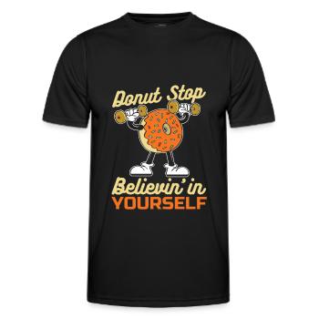 Donut Fitness Donut Gym - T-shirt sport Homme - noir - Devant - AI Model Male 178 dark (178cm)
