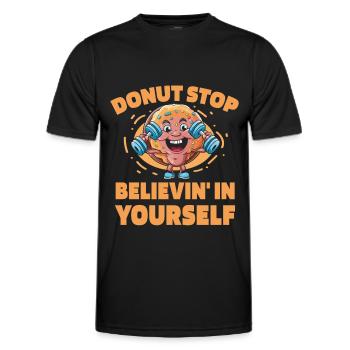 Donut Fitness Funny Donut Gym - Men's Functional T-Shirt - black - Front - AI Model Male 178 dark (178cm)